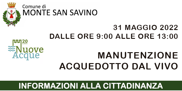 Manutenzione su acquedotto dal vivo - 31 Maggio 2022